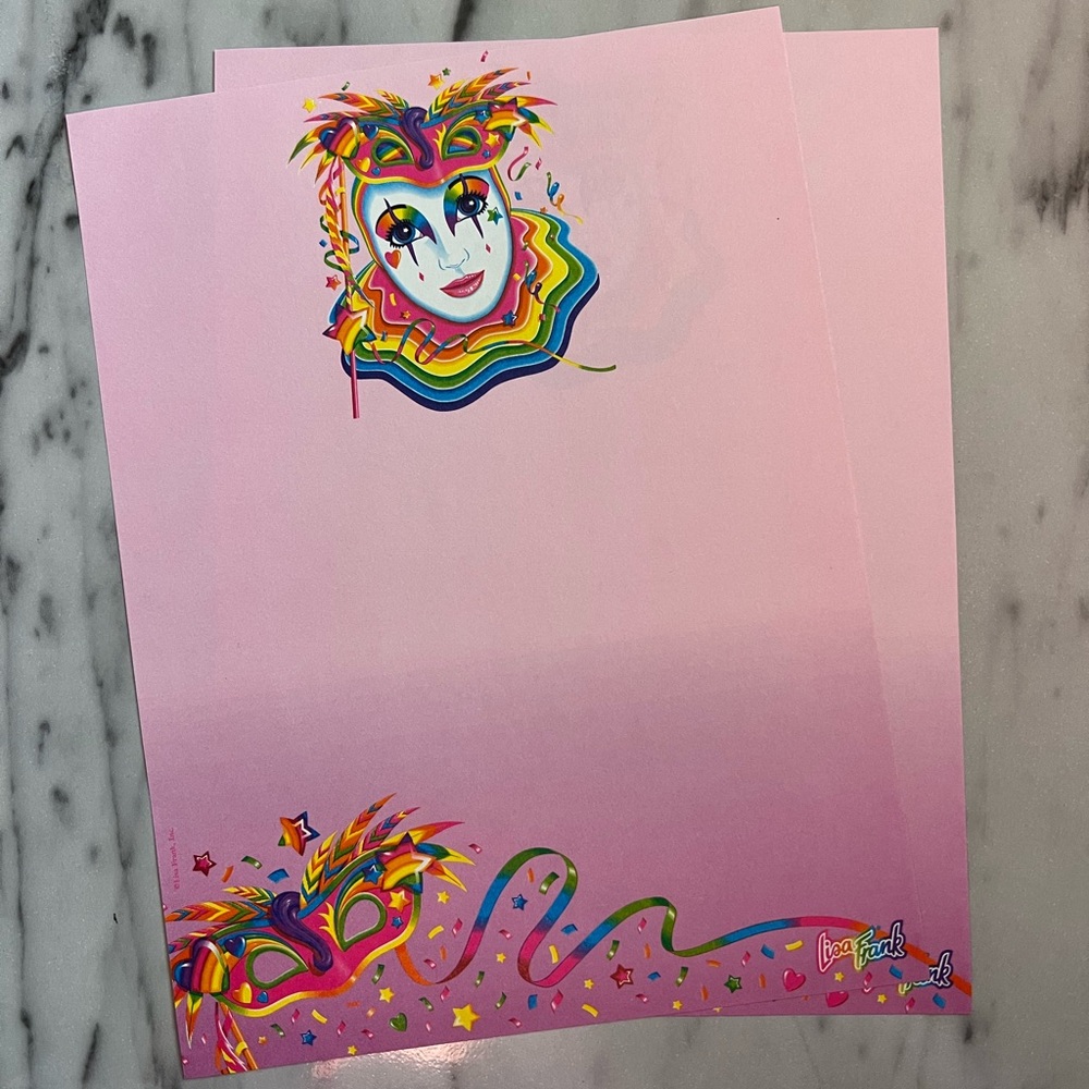 Lisa Frank Mardi Gras Stationery Sheet